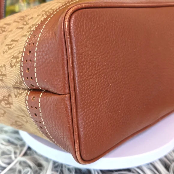 Dooney & Bourke Tan and Brown Shoulder Bag - Picture 9 of 13